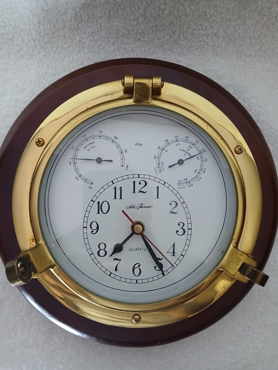 Seth Thomas Other - Seth Thomas Meridian Porthole Hand-polished Brass Wall Clock.